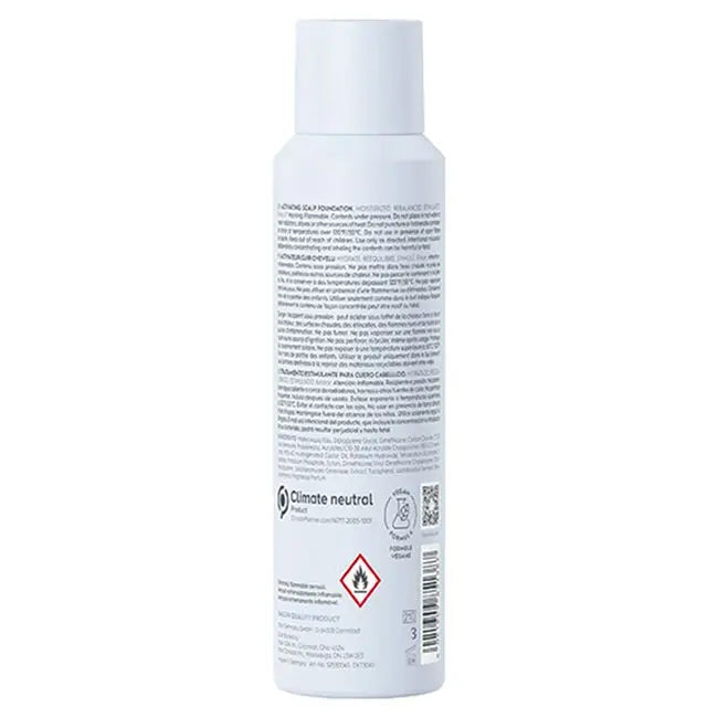 White spray bottle with text and symbols on a white background