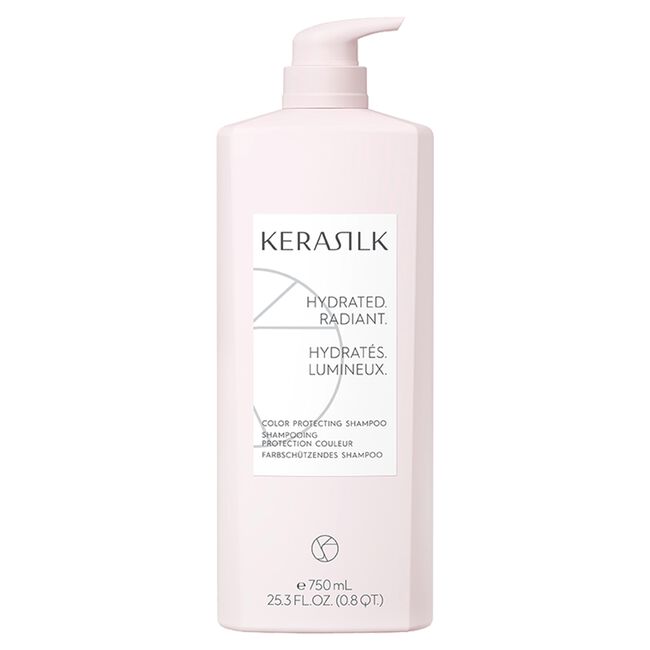 Kerasilk shampoo bottle on a white background