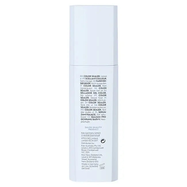 White cosmetic bottle with text on a white background