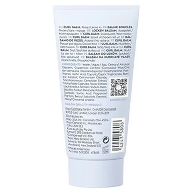 Back label of a cylindrical container with text and a barcode on a white background