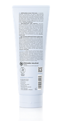 White tube with text and a barcode on a white background