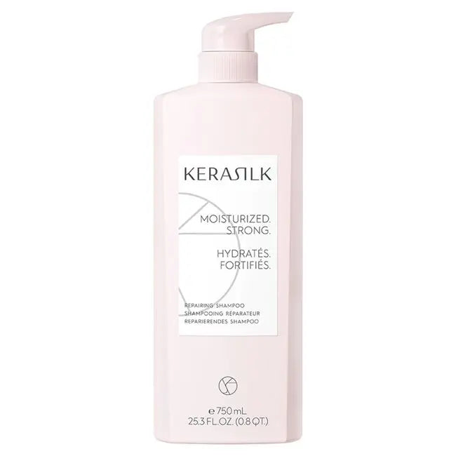 Kerasilk shampoo bottle on a white background