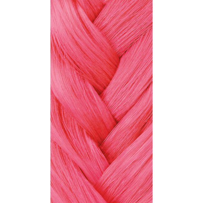 Close-up of pink braided hair on a white background