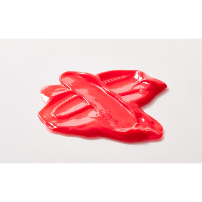 Red butterfly-shaped object on a white background