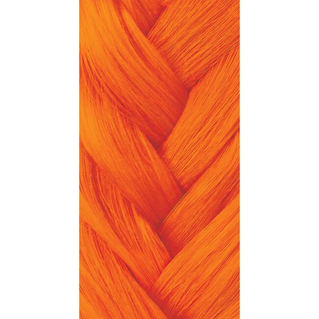 Close-up of orange braided hair on a white background