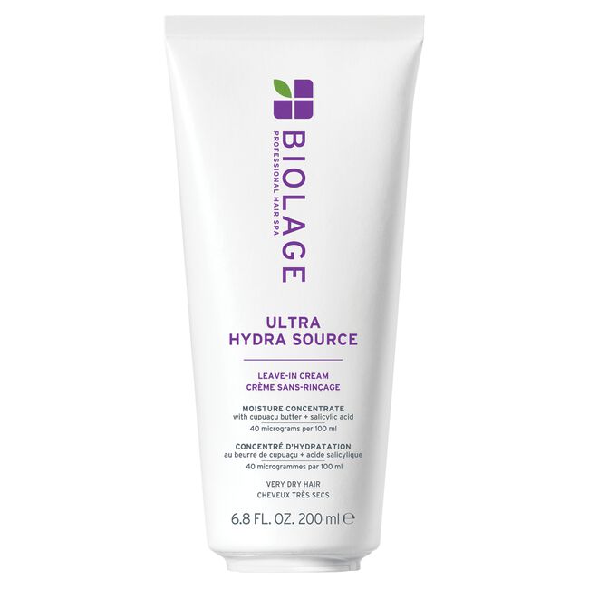 Biolage Ultra Hydra Source leave-in cream tube on a white background