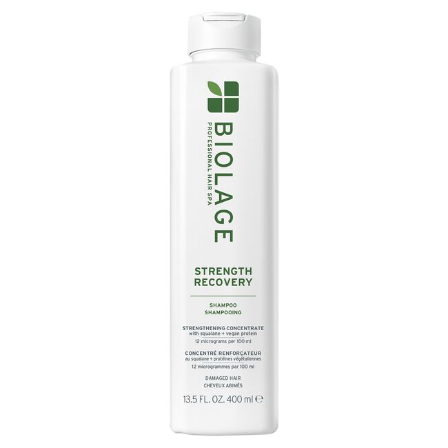 Biolage Strength Recovery shampoo bottle on a white background