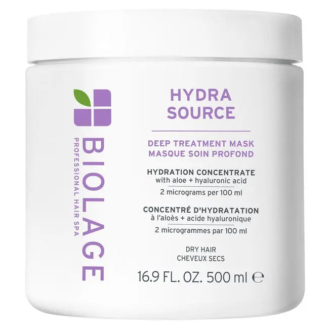 Biolage Hydra Source deep treatment mask jar on a white background