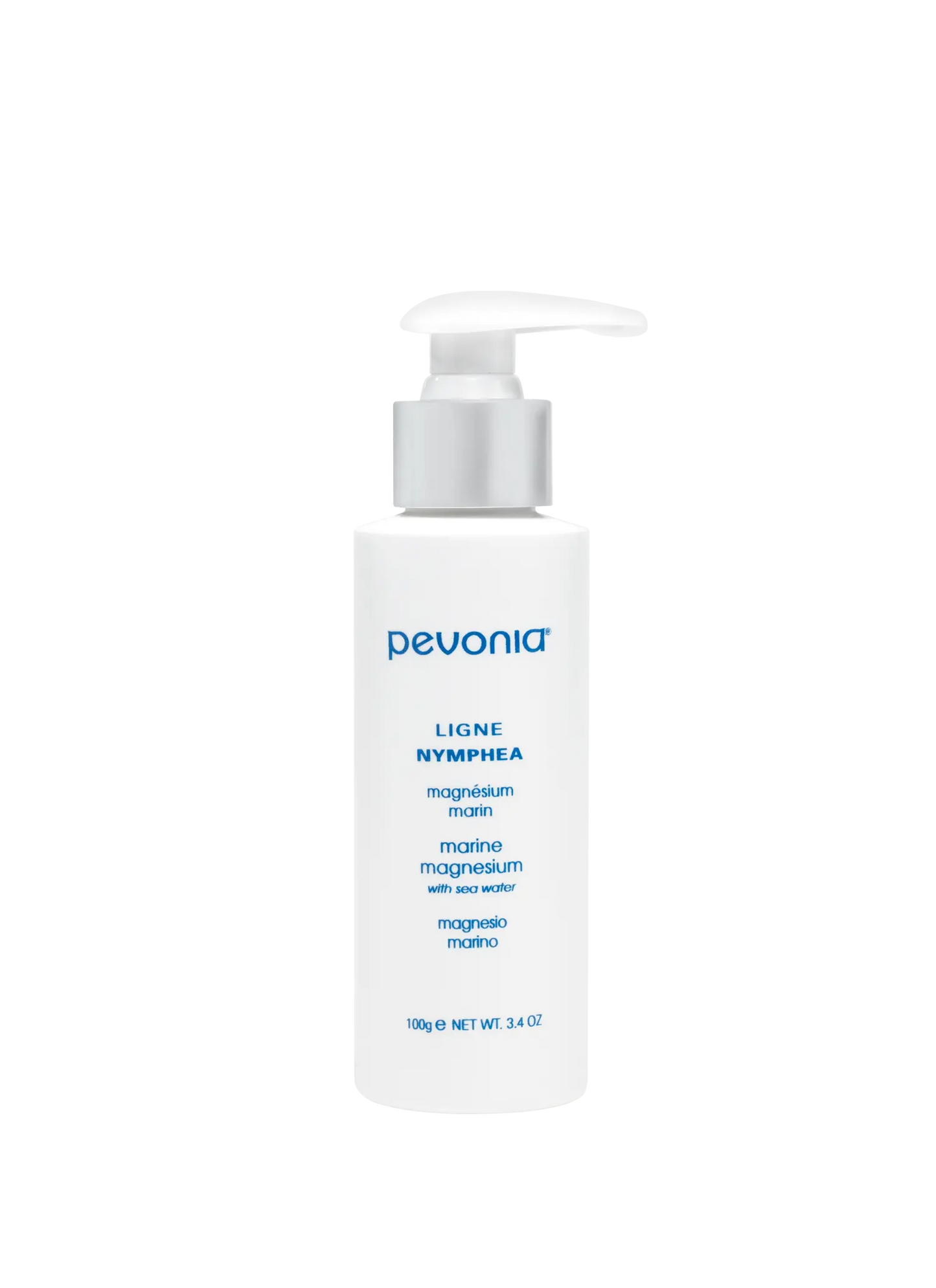 Pevonia bottle with pump on a white background