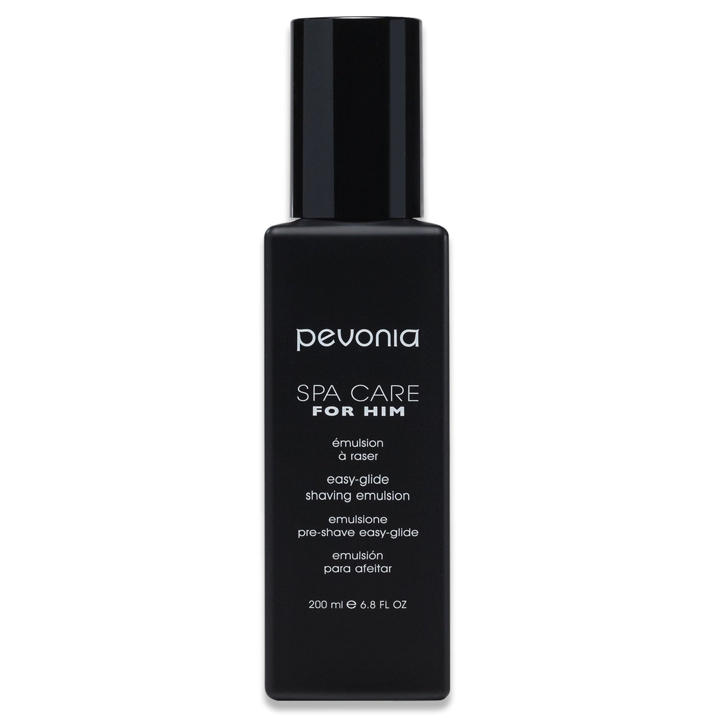 Black Pevonia bottle of spa care product on a white background