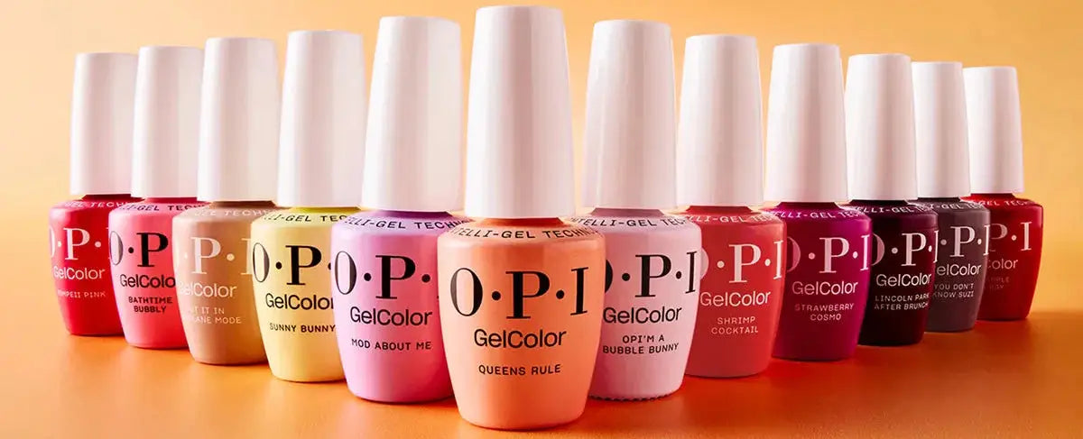 Nail Polish bottles with orange background