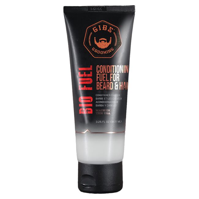 Tube of 'Bio Fuel' conditioning fuel for beard and hair with 'GIBS Grooming' branding on a white background.