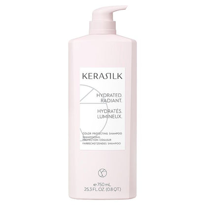 Kerasilk shampoo bottle on a white background