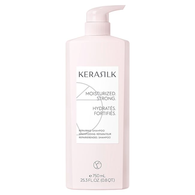 Kerasilk shampoo bottle on a white background