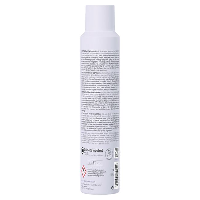 White spray bottle with text on a white background