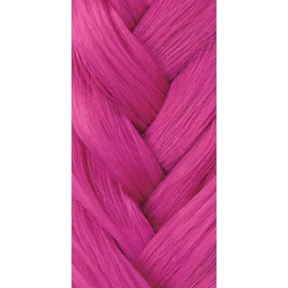 Braided pink hair on a white background