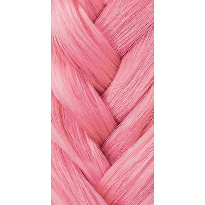 Close-up of pink braided hair on a white background