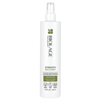 Biolage Strength Recovery spray bottle on a white background