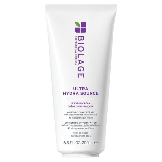 Biolage Ultra Hydra Source leave-in cream tube on a white background