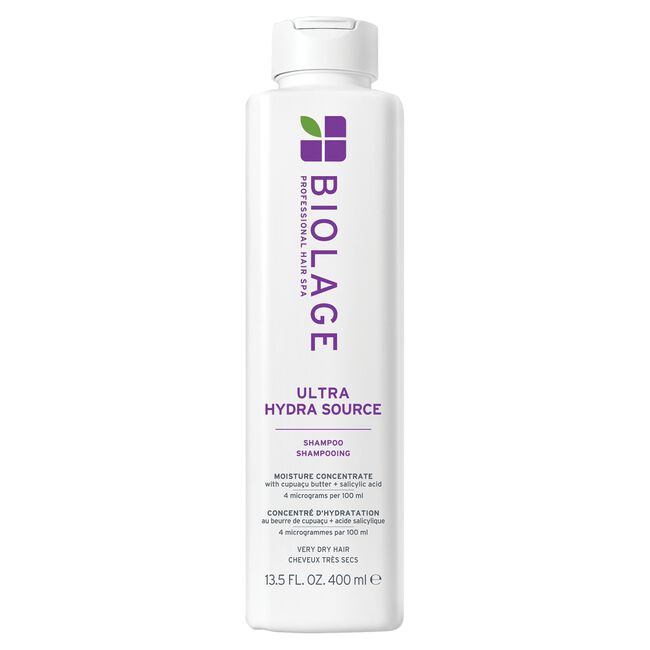 Biolage Ultra Hydra Source shampoo bottle on a white background