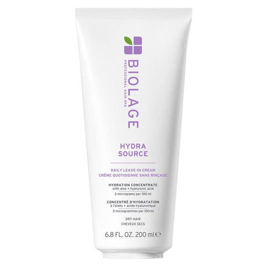 Biolage Hydra Source daily leave-in cream tube on a white background