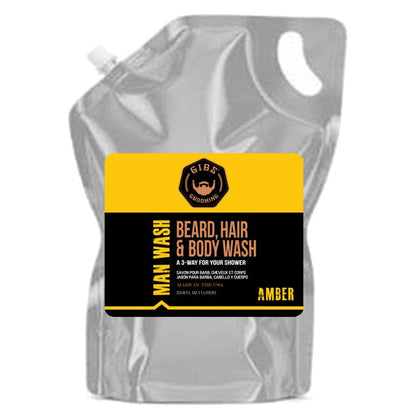 Gibs Grooming: Amber Man Wash Beard, Hair & Body Wash