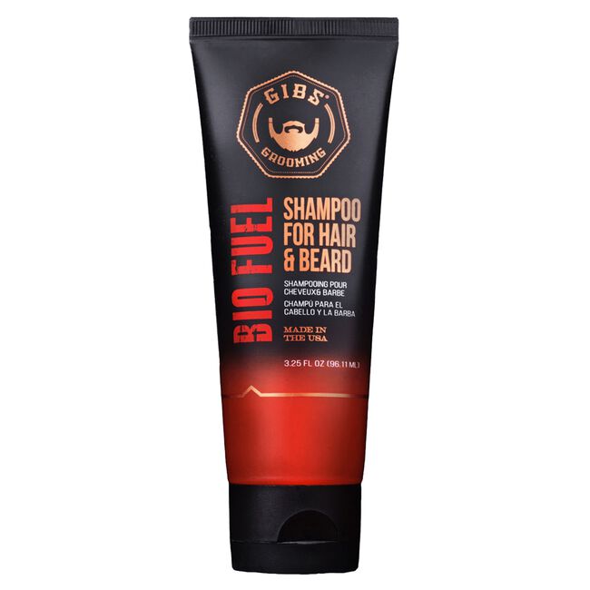 GIBS Grooming shampoo for hair and beard on a white background