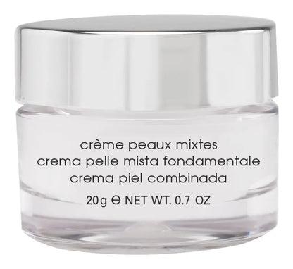 Skincare cream jar with metallic lid on a white background