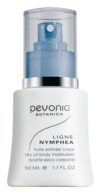 Pevonia Botanica dry oil body moisturizer bottle on a white background