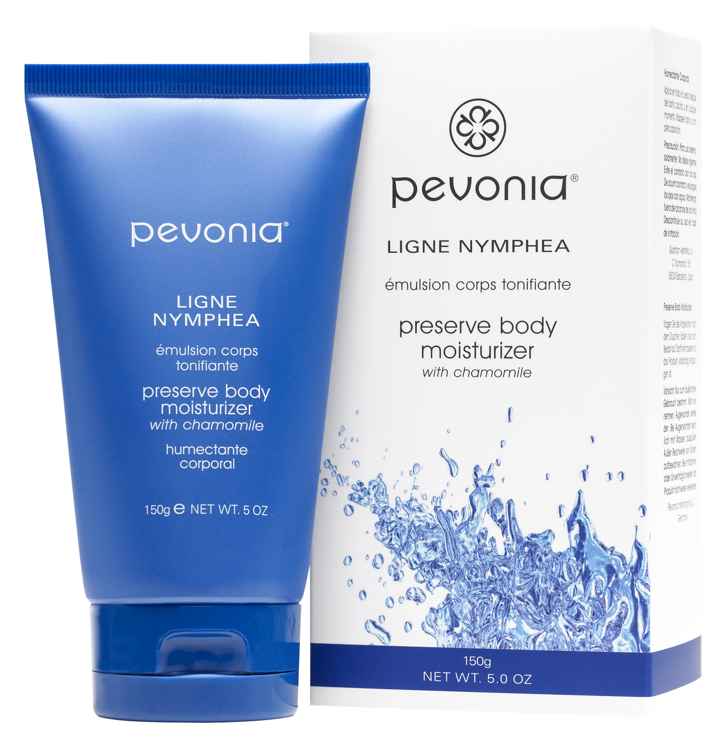 Pevonia preserve body moisturizer with packaging on a white background