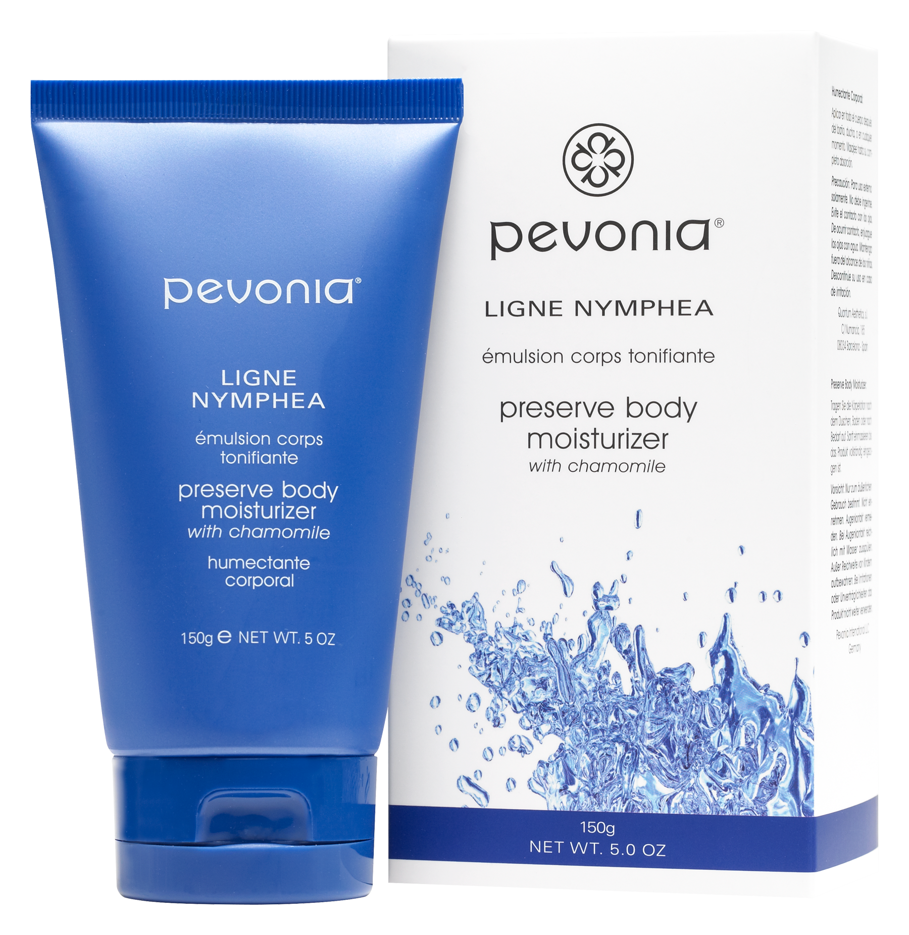 Pevonia preserve body moisturizer with packaging on a white background