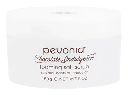 Pevonia Chocolate Indulgence foaming salt scrub container on a white background