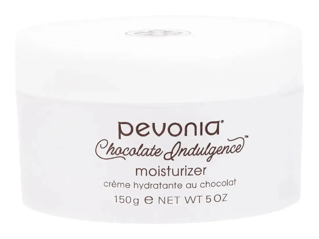 Pevonia Chocolate Indulgence moisturizer jar on a white background