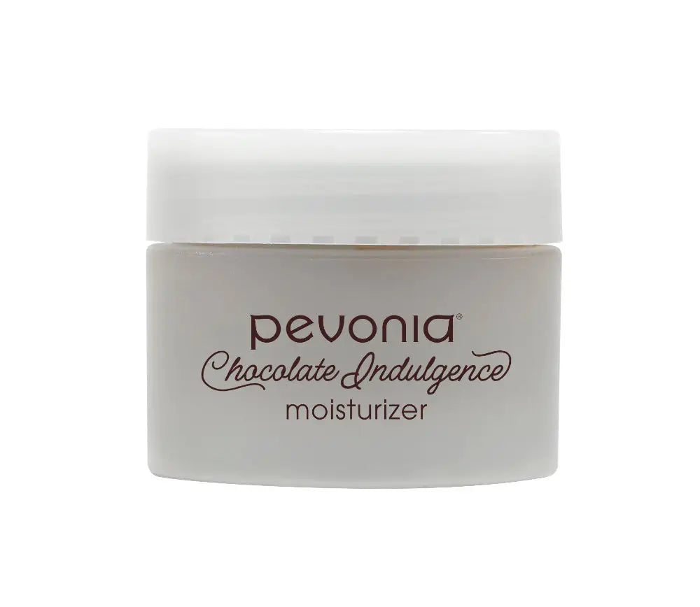 Pevonia Chocolate Indulgence moisturizer jar on a white background