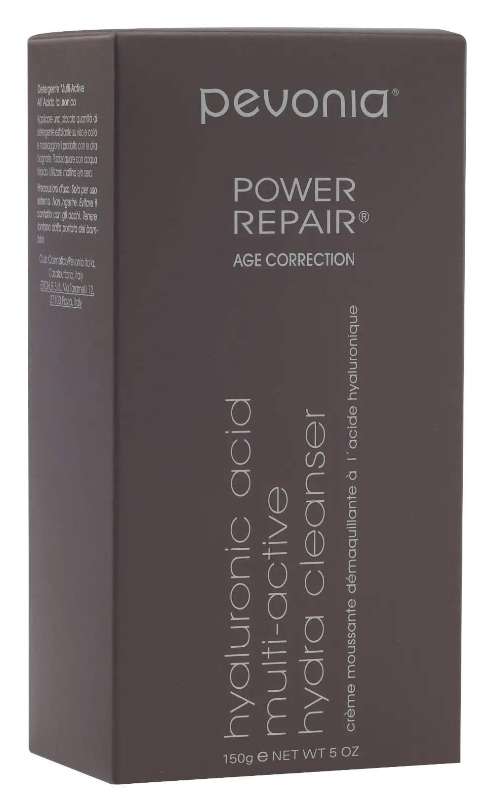 Pevonia Power Repair hyaluronic acid multi-active Hydra Cleanser packaging on a white background