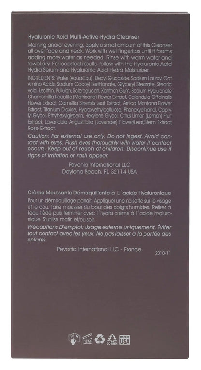 Back of a Revlon skincare product packaging with text and icons.