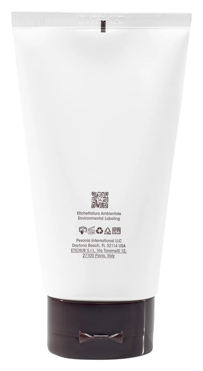 White tube with black base on a white background