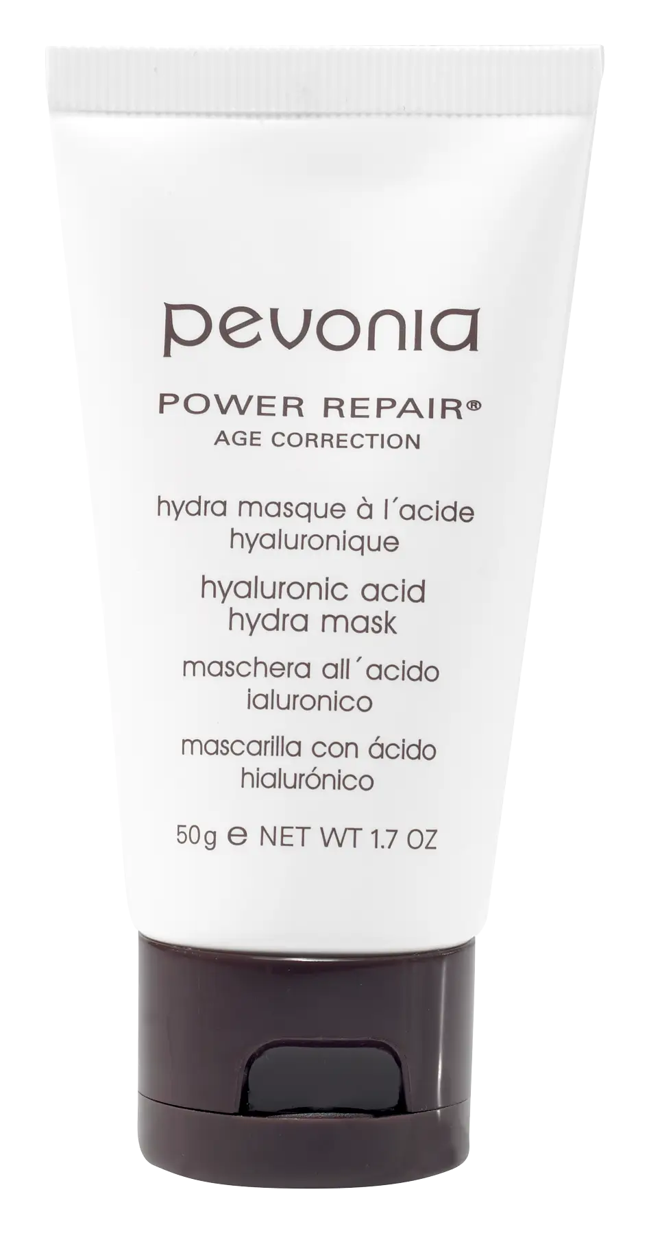 Pevonia Power Repair hyaluronic acid mask tube on a white background