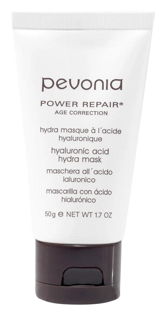 Pevonia Power Repair hyaluronic acid mask tube on a white background
