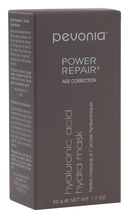 Pevonia Power Repair hyaluronic acid mask packaging on a white background
