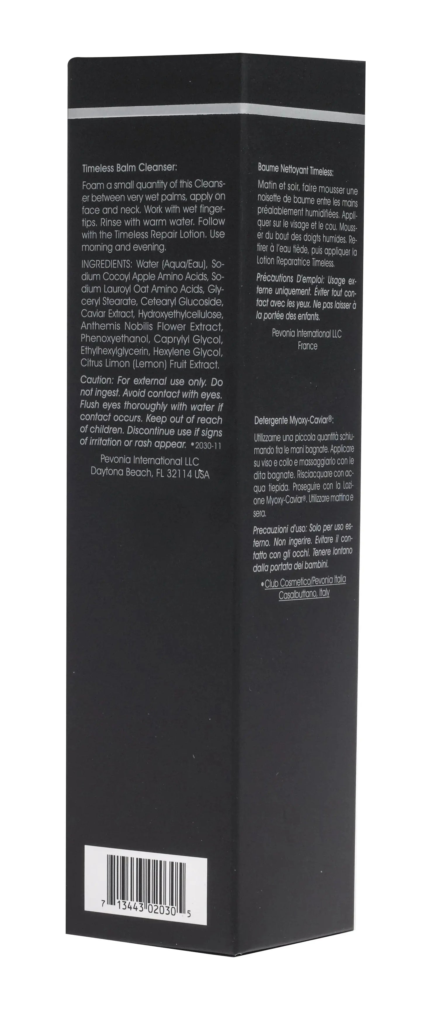 Black rectangular box with text and a barcode on a white background