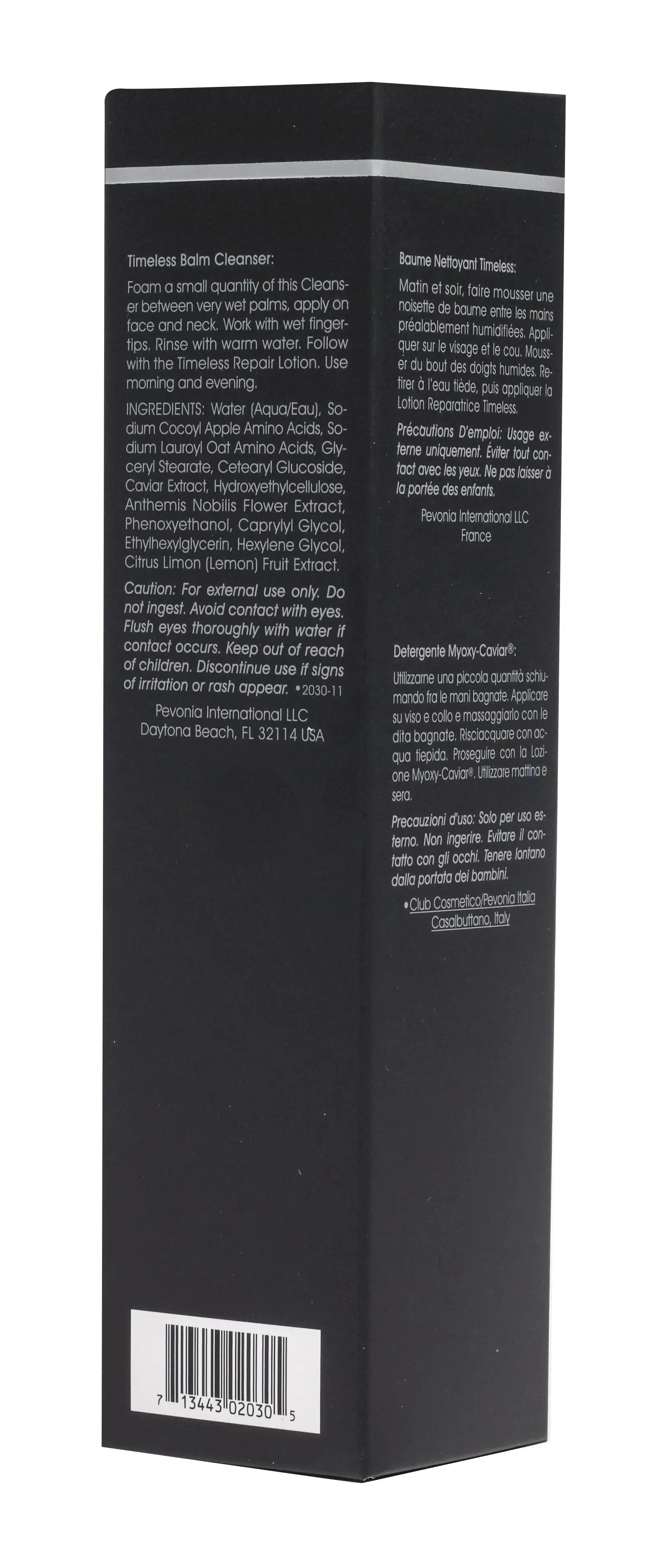 Black rectangular box with text and a barcode on a white background