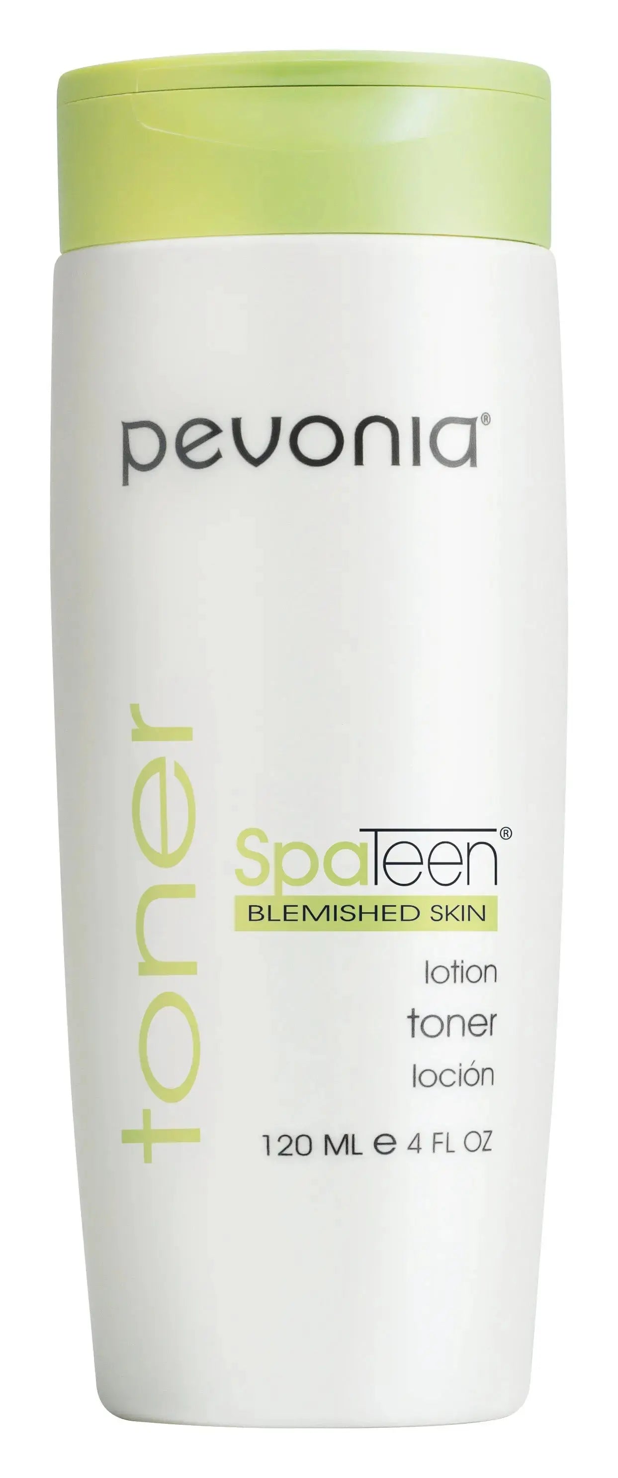 Pevonia SpaTeen toner bottle on a white background