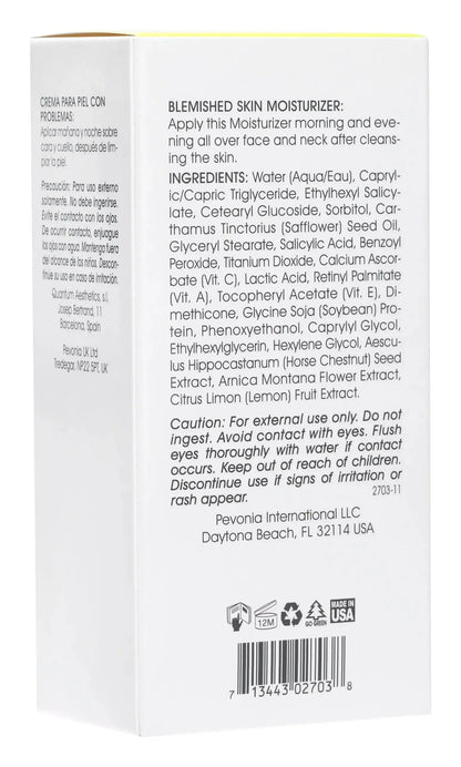 Back of a skincare product packaging with text and ingredients list.