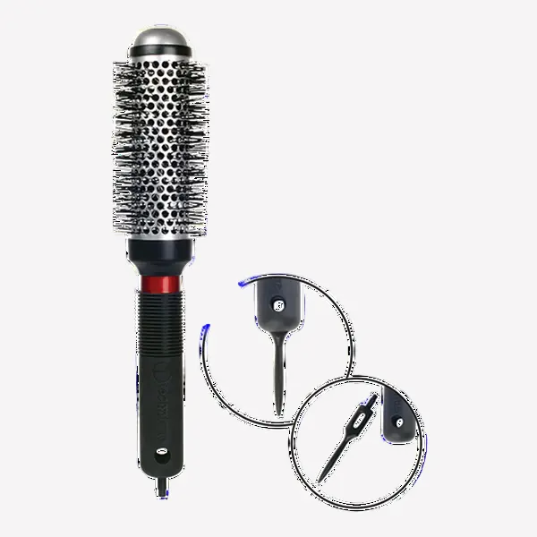 Hairbrush with bristle design on a white background
