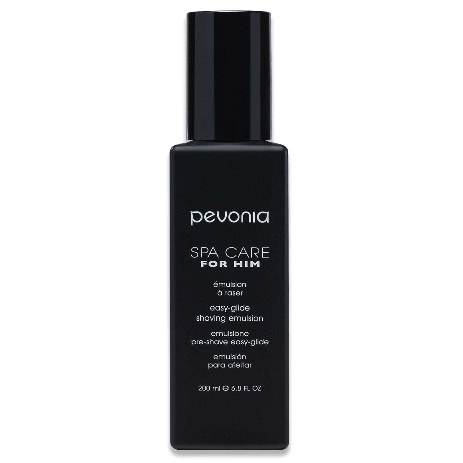 Black Pevonia bottle of spa care product on a white background